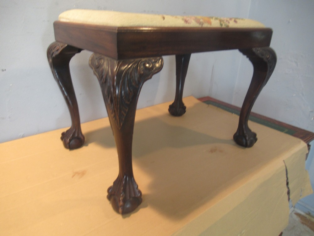 Chippendale  style mahogany stool View II