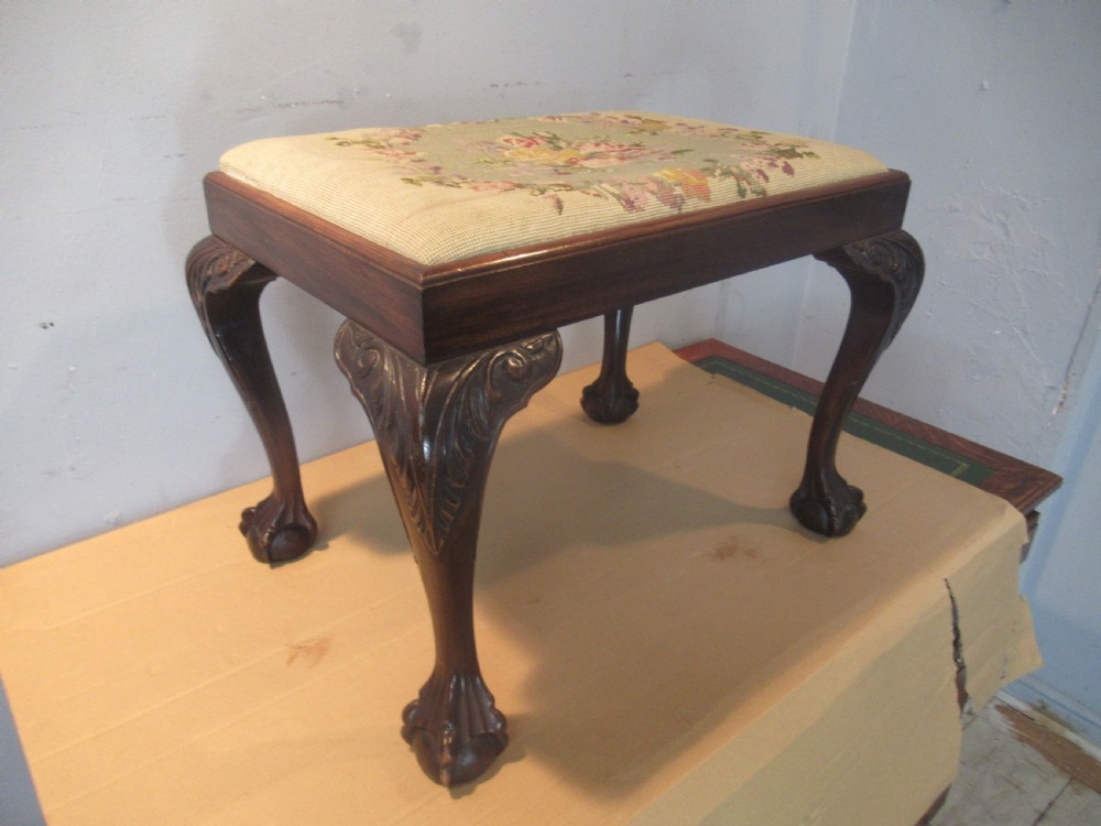Chippendale  style mahogany stool View III