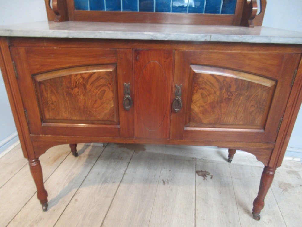Marble and tile back washstand   1900s. View VIII