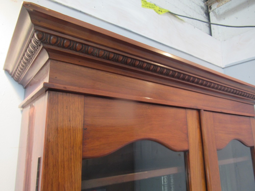 Edwardian mahogany bookcase on chest  View V