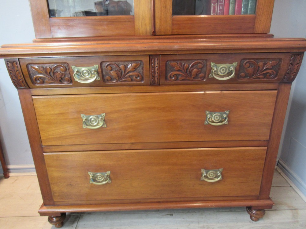 Edwardian mahogany bookcase on chest  View VIII