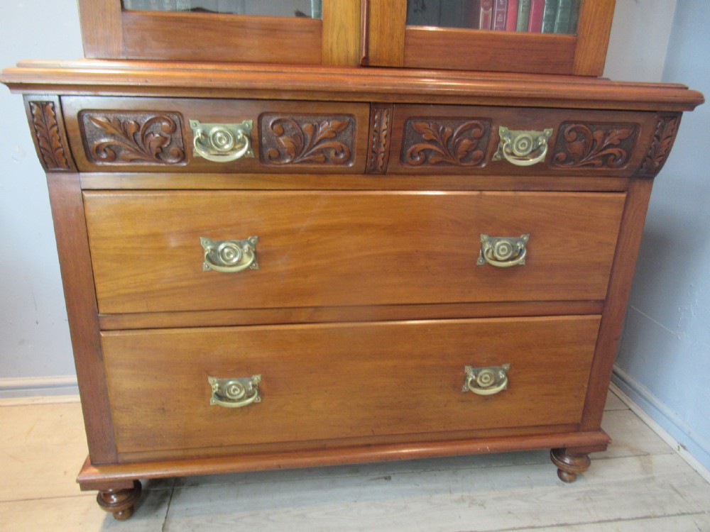 Edwardian mahogany bookcase on chest  View IX