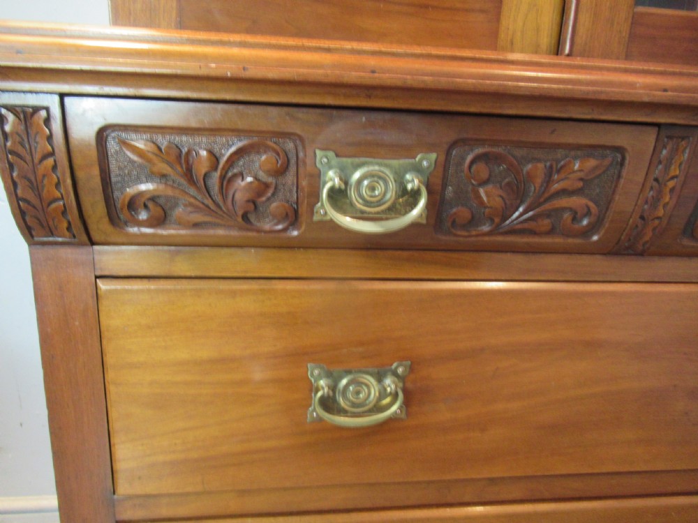 Edwardian mahogany bookcase on chest  View X