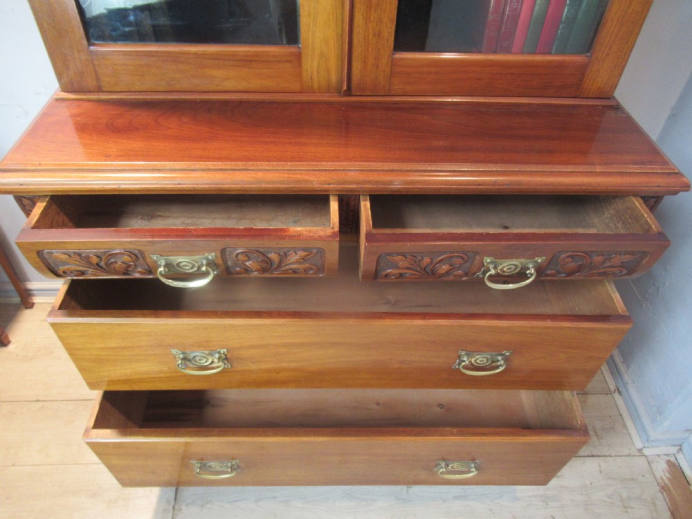 Edwardian mahogany bookcase on chest  View XII
