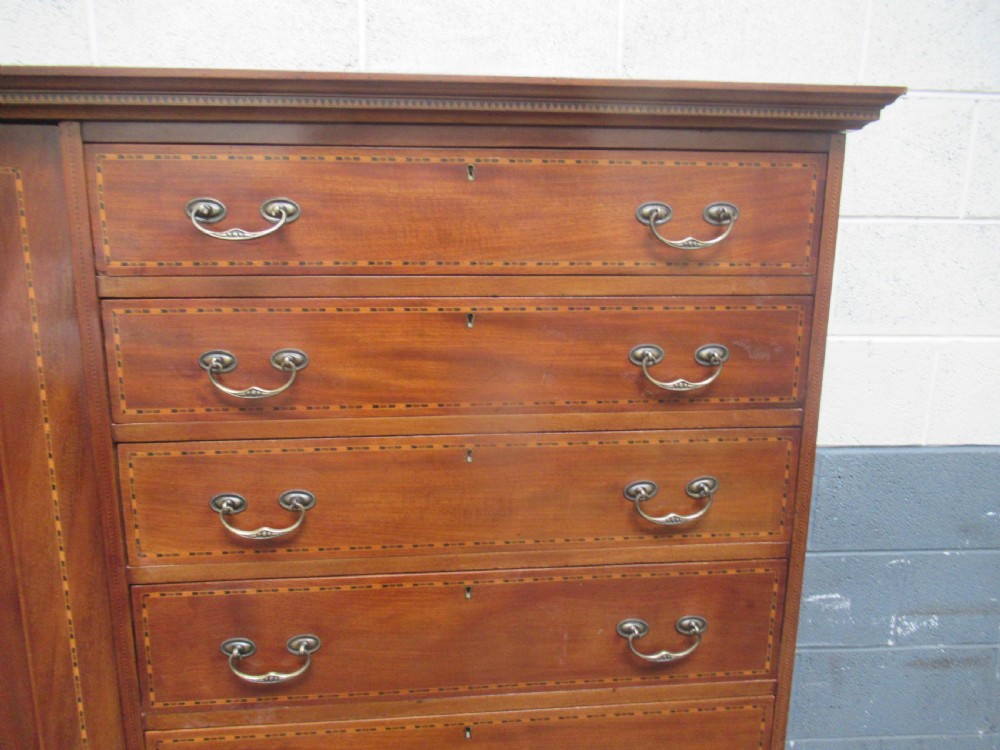 Edwardian period mahogany combination wardrobe /chest drawers View VII