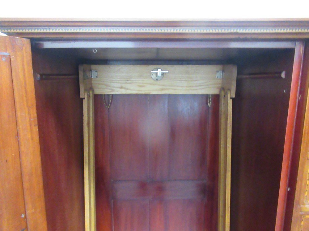 Edwardian period mahogany combination wardrobe /chest drawers View XIV