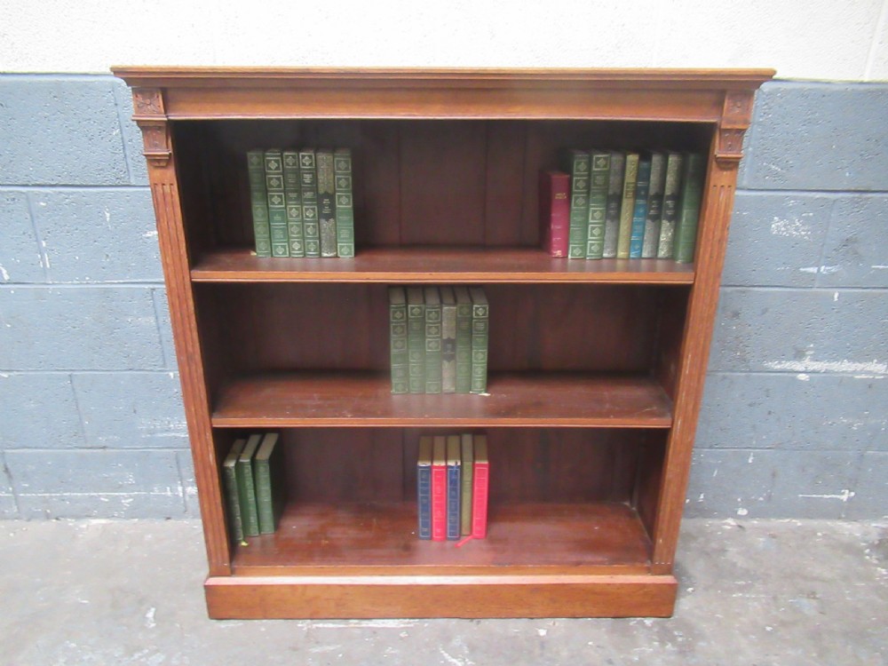 Late Victorian oak open bookcase