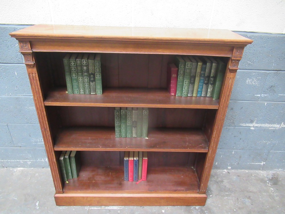 Late Victorian oak open bookcase View II