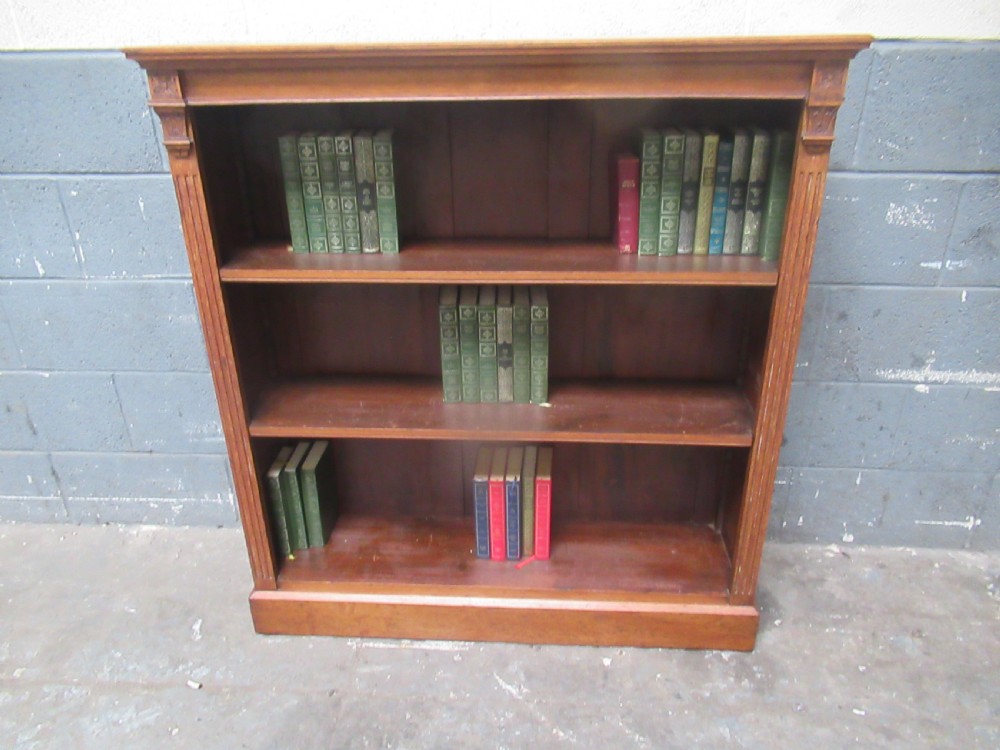 Late Victorian oak open bookcase View X