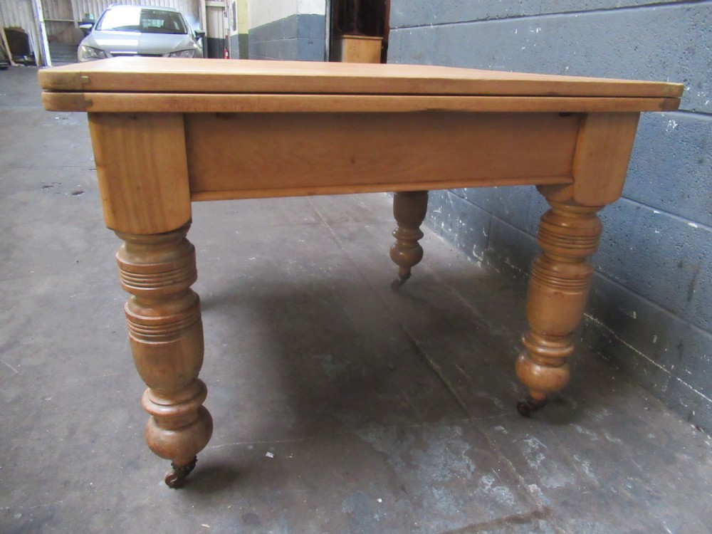Victorian   pine extending dining table View VIII