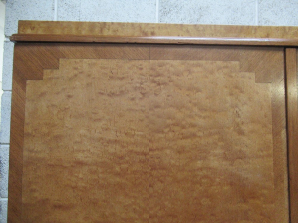 Art Deco   period   Maple three door wardrobe  View V