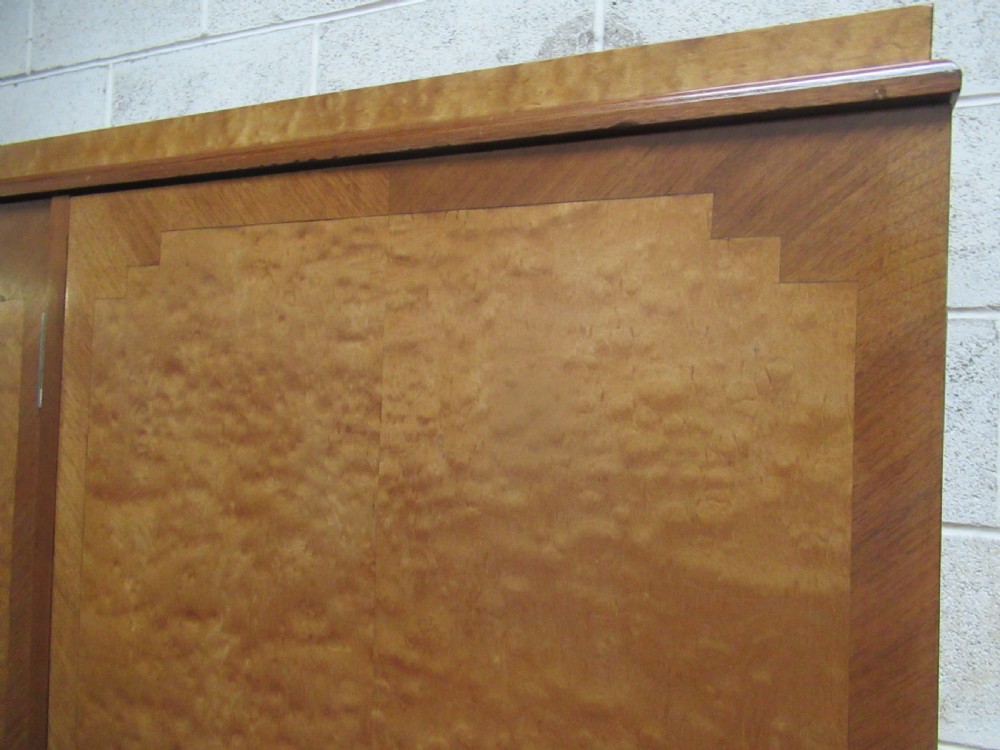 Art Deco   period   Maple three door wardrobe  View VIII