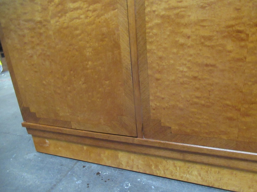Art Deco   period   Maple three door wardrobe  View X