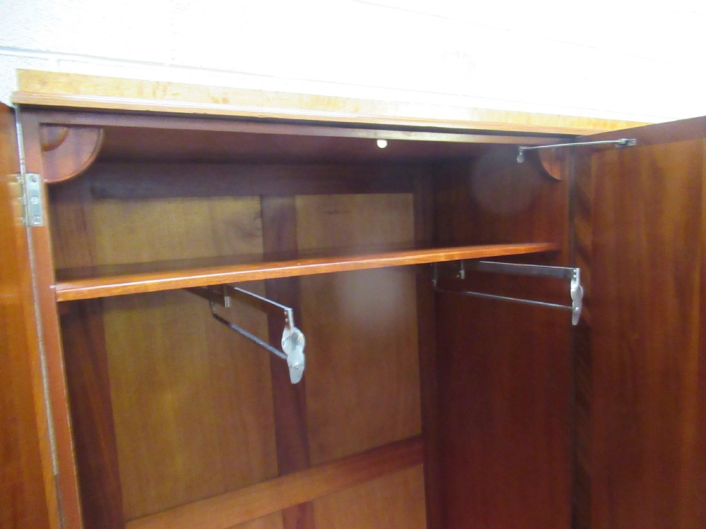 Art Deco   period   Maple three door wardrobe  View XV