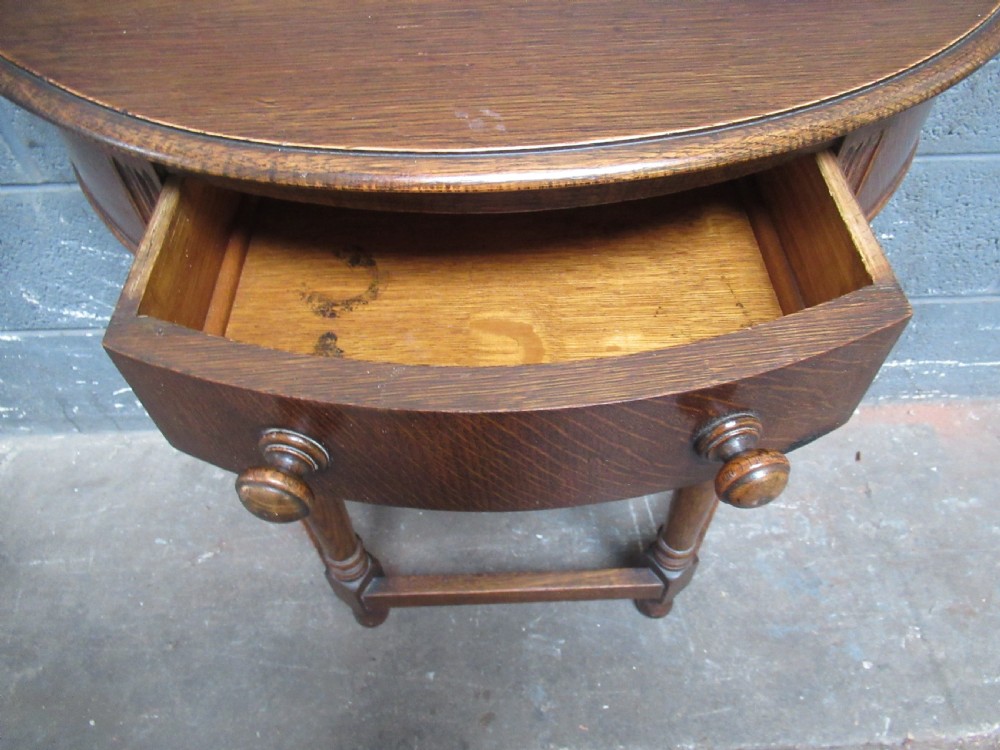 Oak  1920s   D  shaped   side table  View VIII