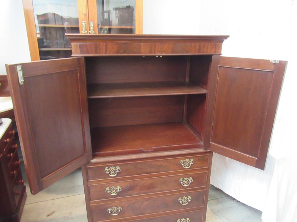 Mahogany    tall boy style    chest of drawers View V
