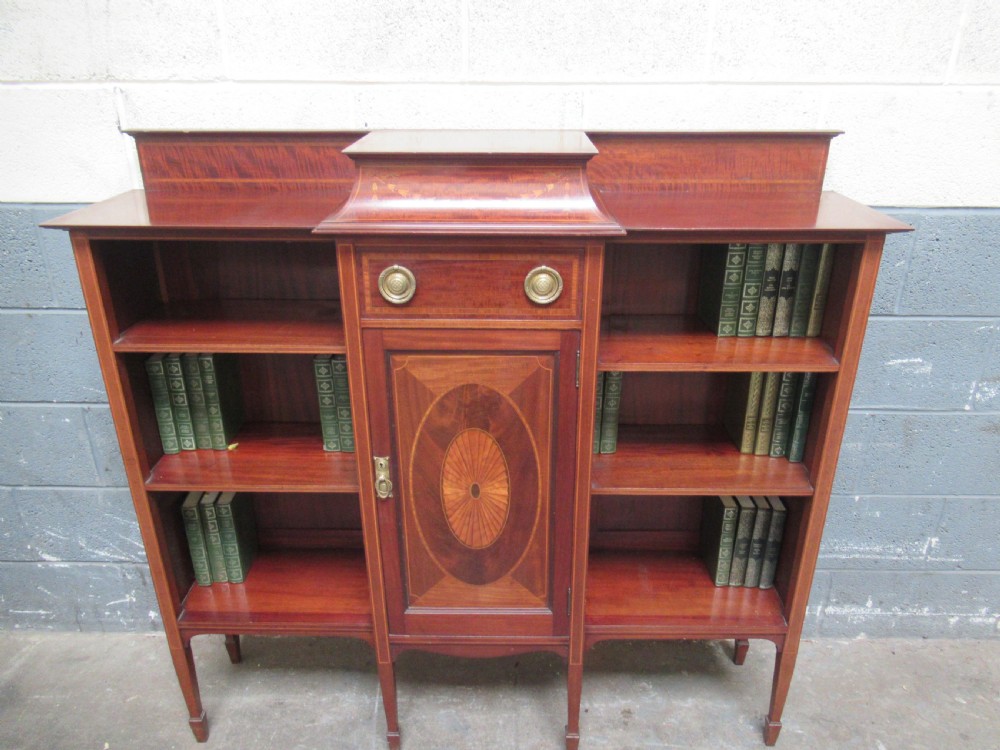 Edwardian period  mahogany  open bookcase View II