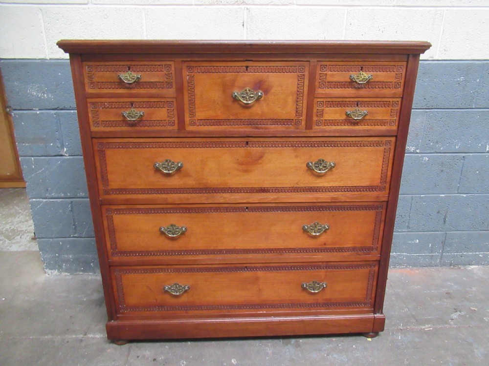 Victorian mahogany chest of drawers by Jas Shoolbred    London