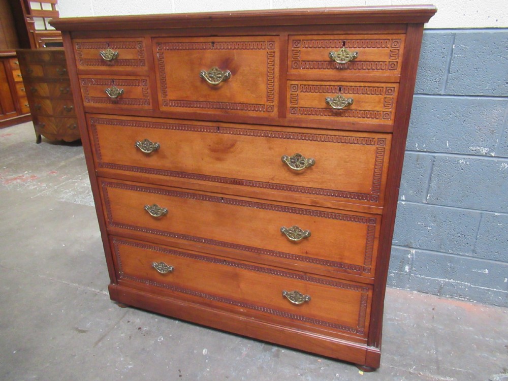 Victorian mahogany chest of drawers by Jas Shoolbred    London View II