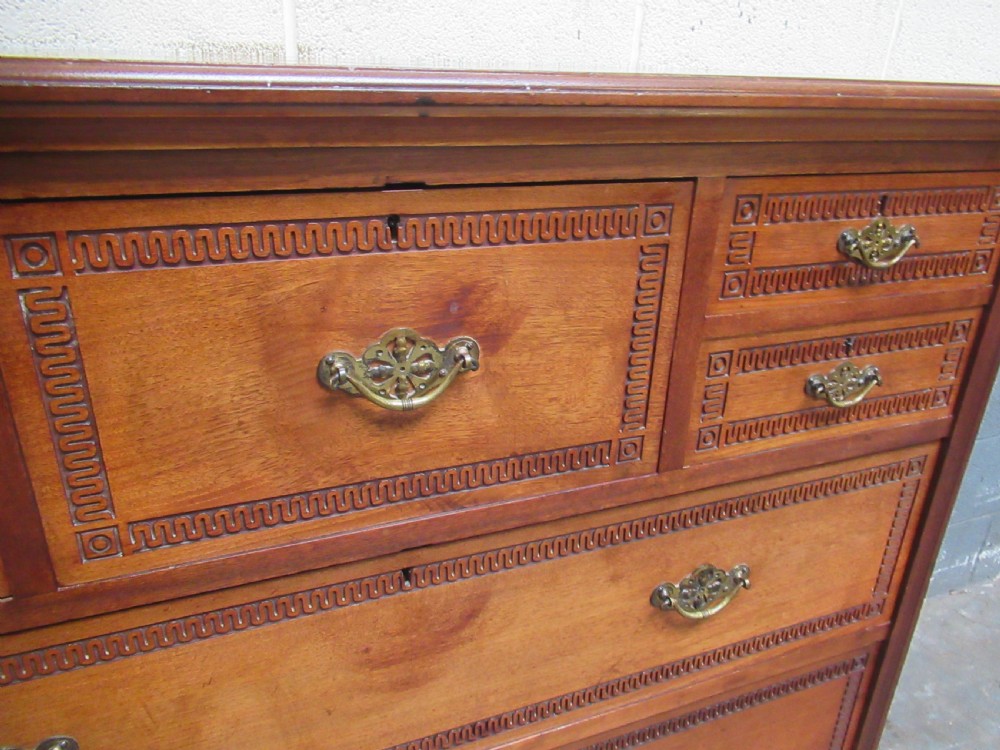 Victorian mahogany chest of drawers by Jas Shoolbred    London View IX