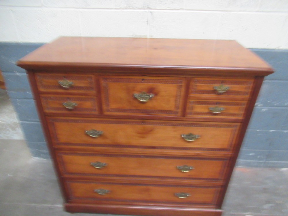 Victorian mahogany chest of drawers by Jas Shoolbred    London View XIV