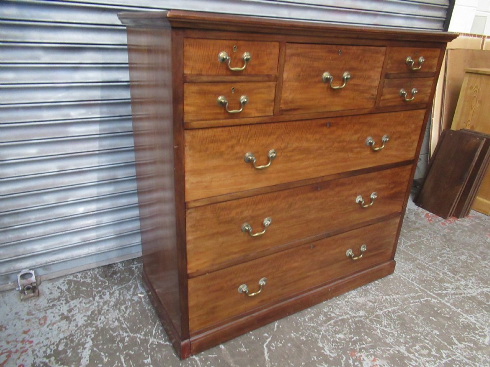 Large late Victorian mahogany chest of drawers  View III