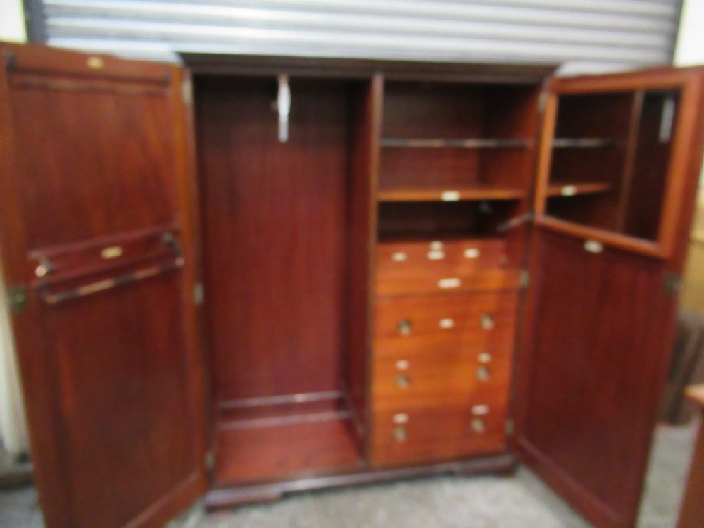 1920s mahogany combination wardrobe  View II