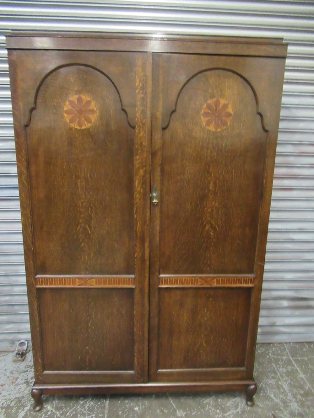 1920s oak two door wardrobe 