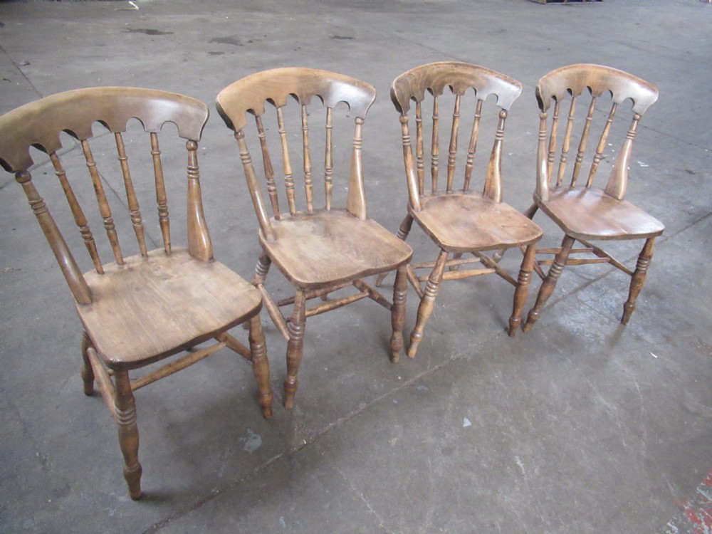 A set of four  late Victorian kitchen dining chairs View VIII