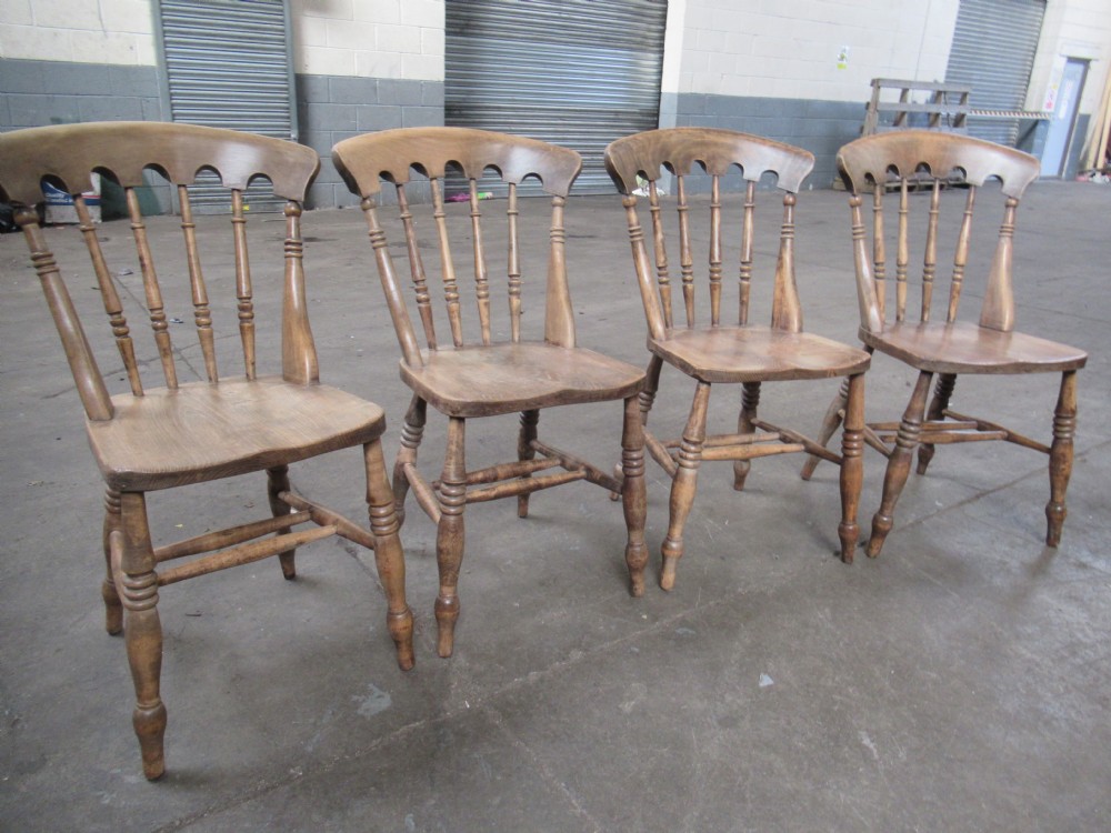 A set of four  late Victorian kitchen dining chairs View IX