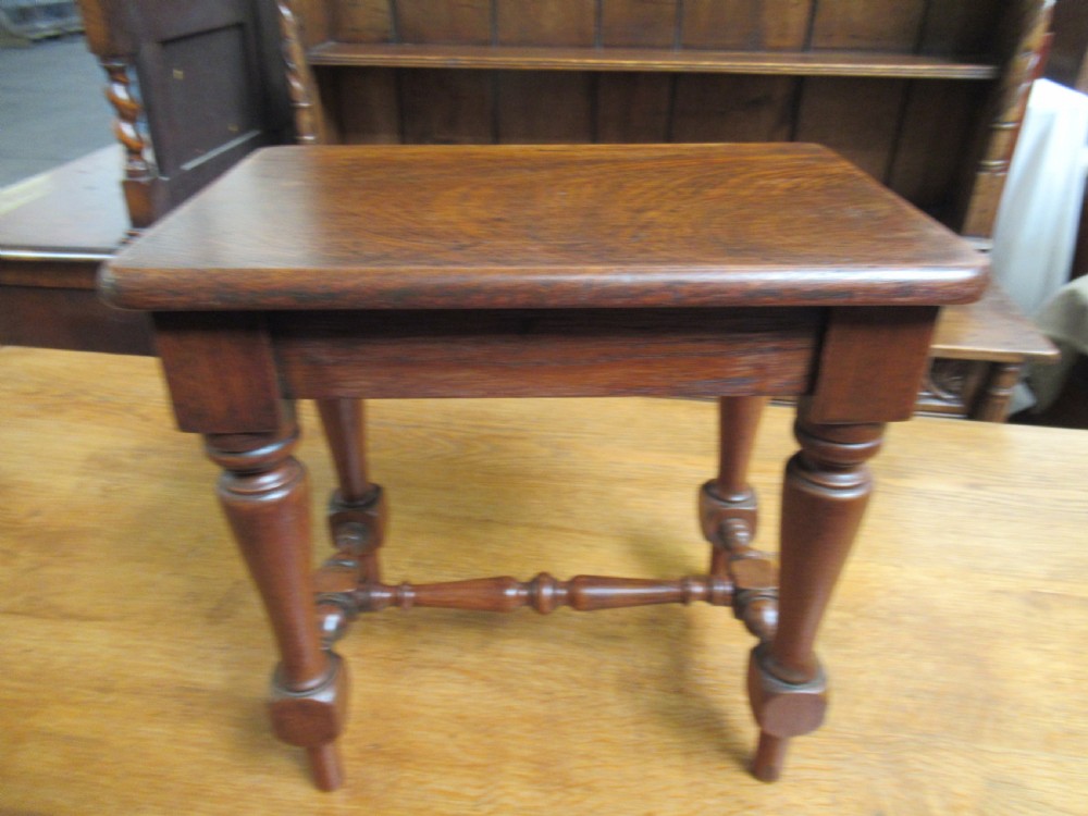 Small Victorian teak wood stool View II