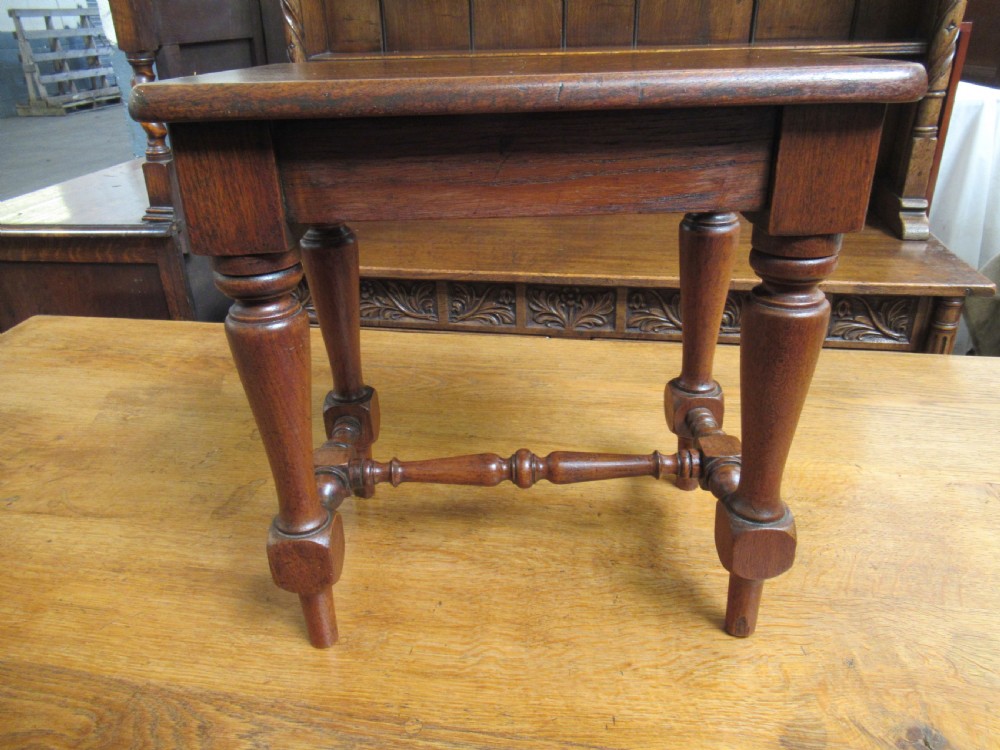 Small Victorian teak wood stool View III