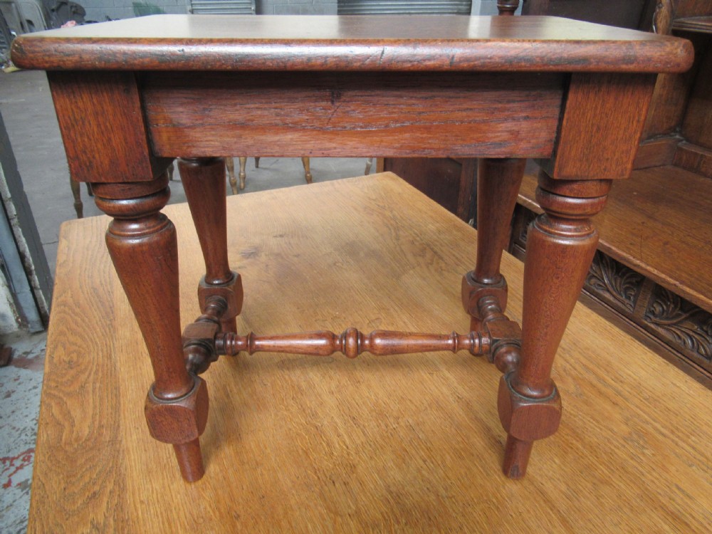 Small Victorian teak wood stool View V