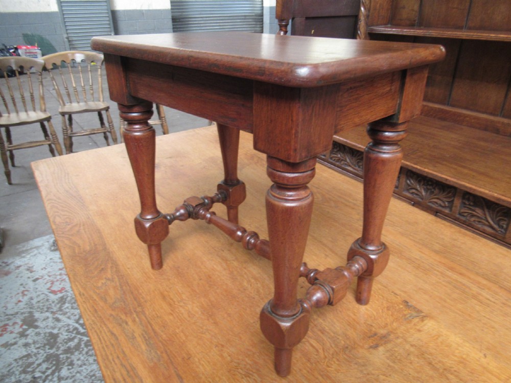 Small Victorian teak wood stool View VII