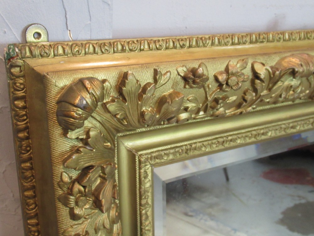 A large 1900s    deep gilt framed wall mirror  View VI
