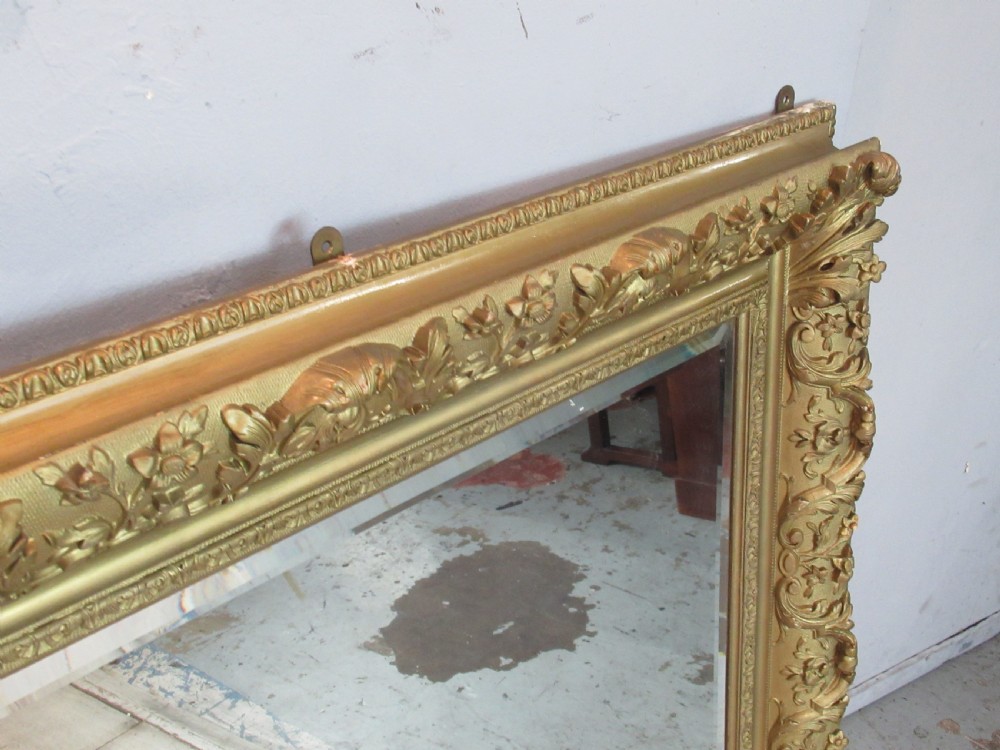 A large 1900s    deep gilt framed wall mirror  View VII