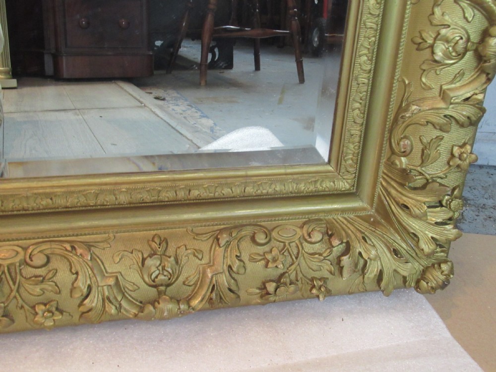 A large 1900s    deep gilt framed wall mirror  View IX