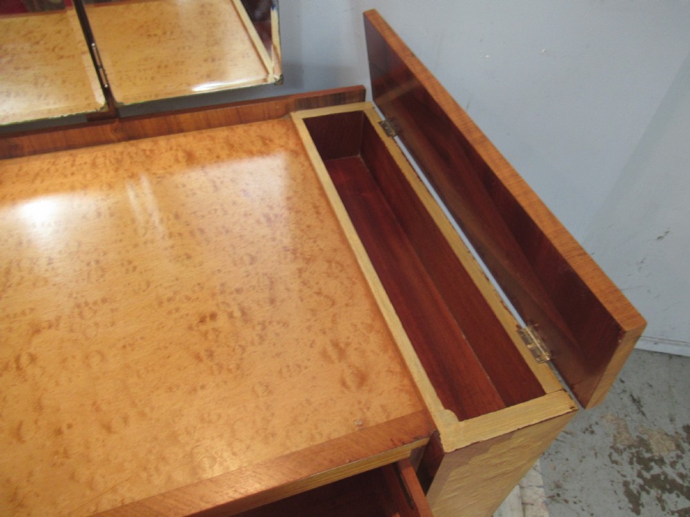 Art Deco  walnut and birds eye Maple   dressing table and stool View X