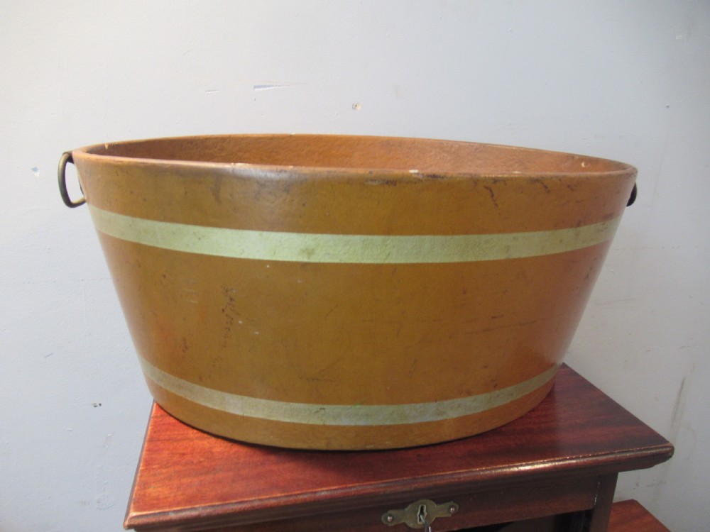 Unusual Victorian laundry   oval bowl with iron handles, View II