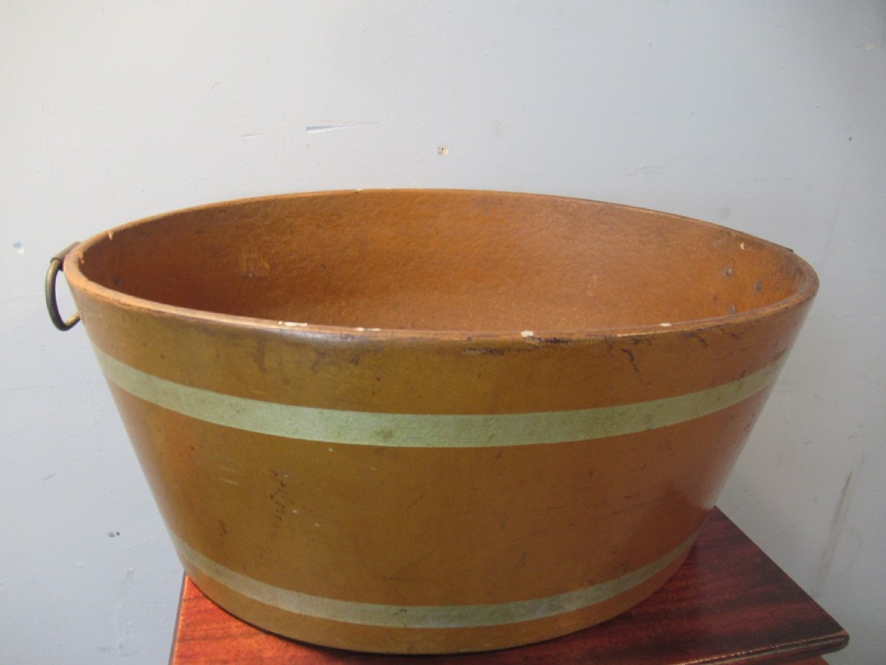 Unusual Victorian laundry   oval bowl with iron handles, View III