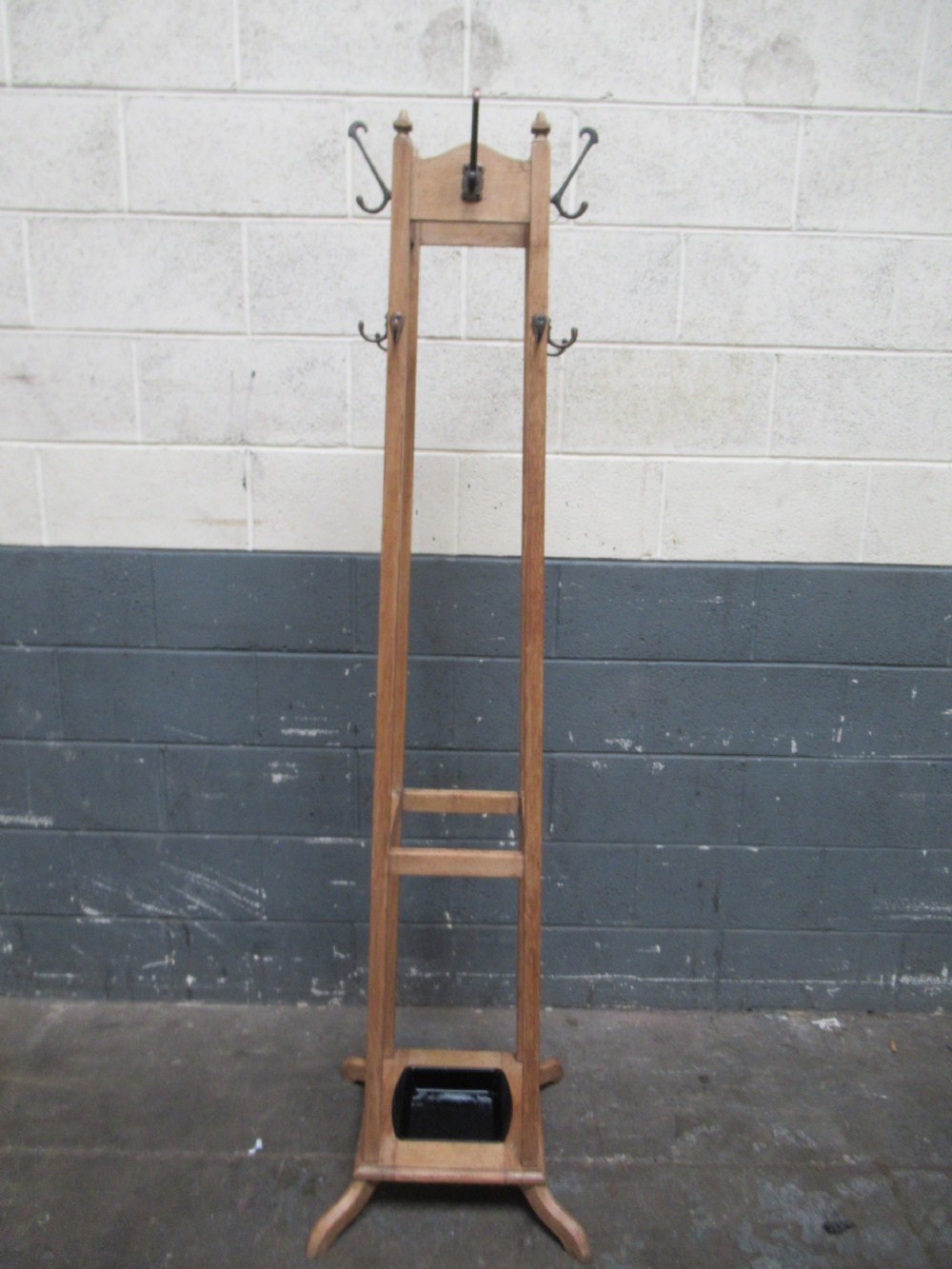 Oak tall hat ,coat and stick stand1920s