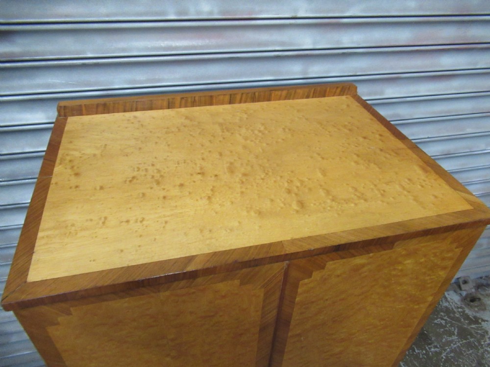 Art Deco period   walnut and birds eye Maple   tallboy View V