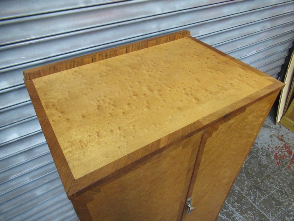 Art Deco period   walnut and birds eye Maple   tallboy View VI