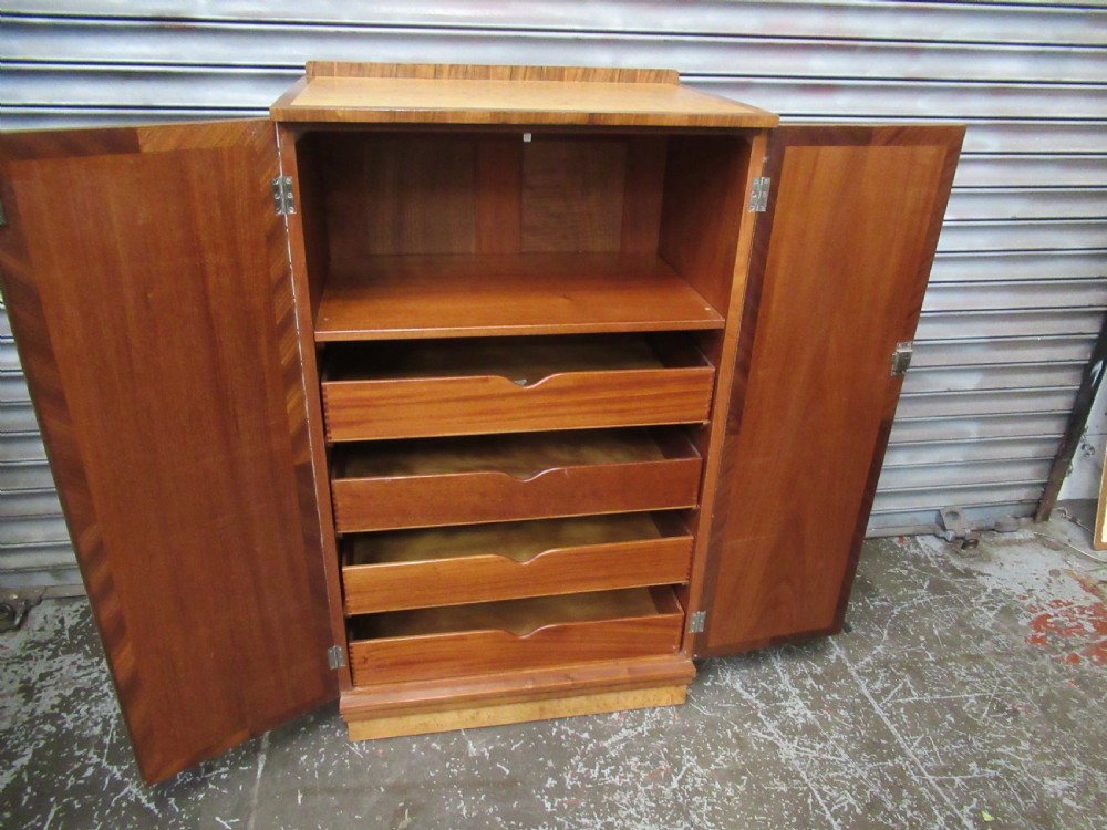 Art Deco period   walnut and birds eye Maple   tallboy View VII