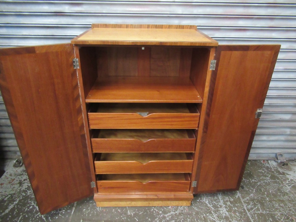 Art Deco period   walnut and birds eye Maple   tallboy View VIII