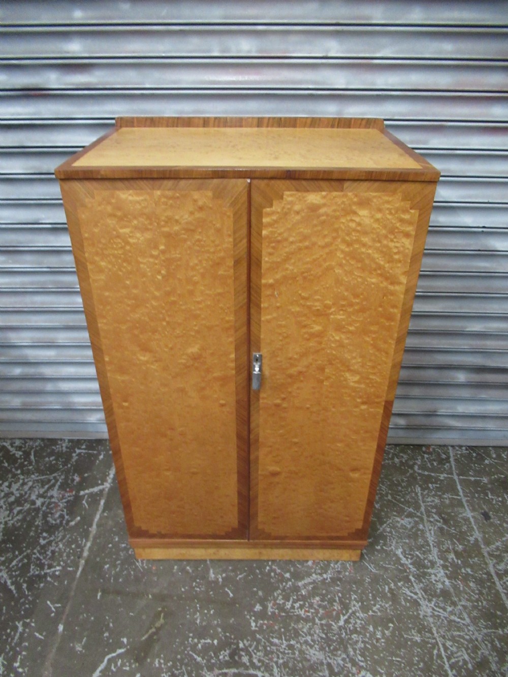 Art Deco period   walnut and birds eye Maple   tallboy
