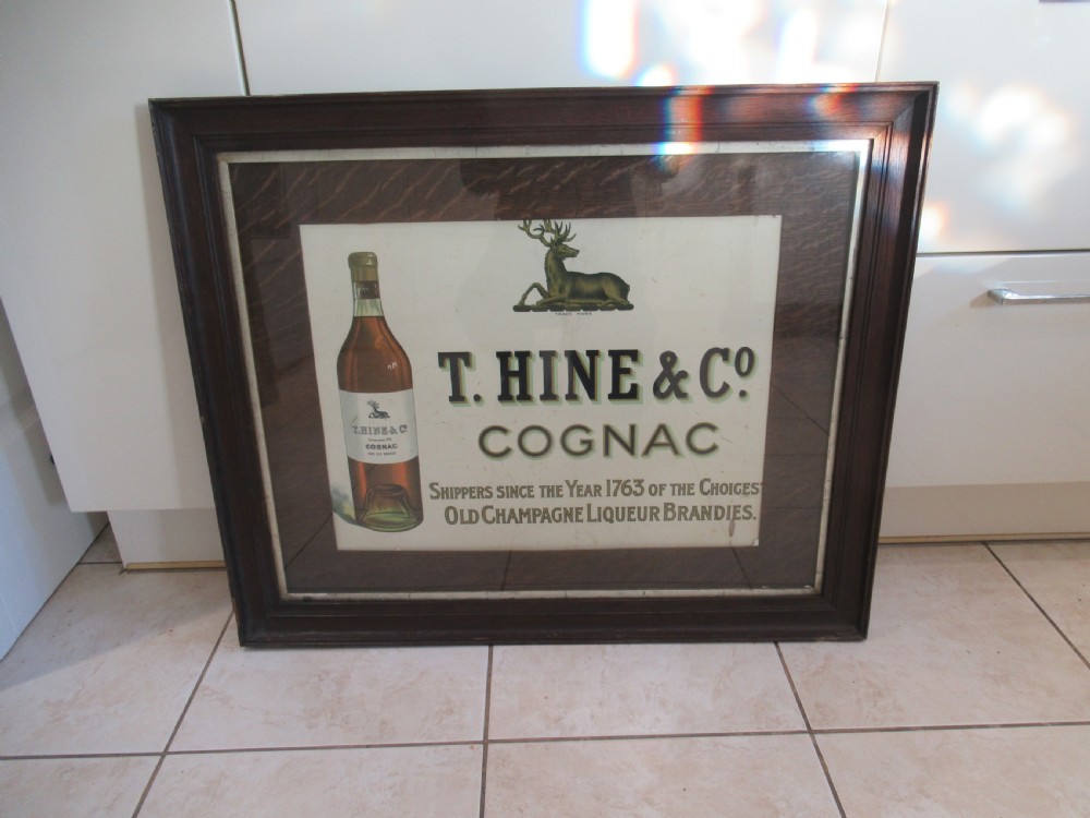 1920s oak framed Advertising  picture  for  T   Hind & co   Cognac View II