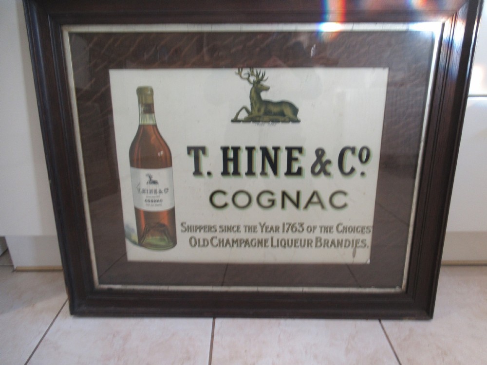 1920s oak framed Advertising  picture  for  T   Hind & co   Cognac View III