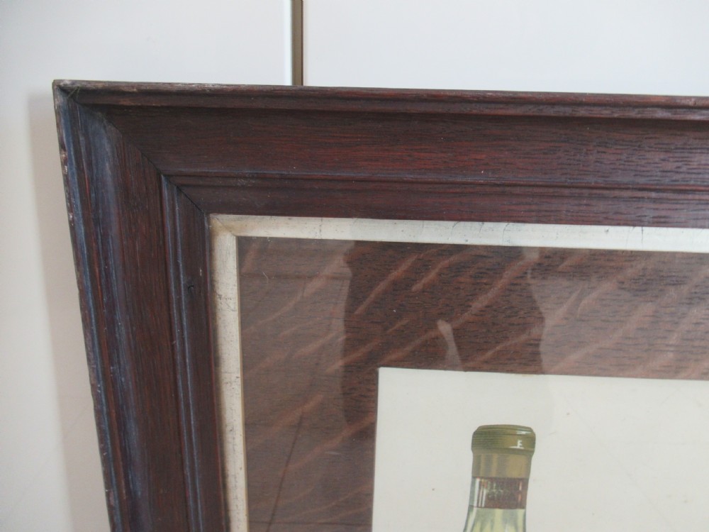 1920s oak framed Advertising  picture  for  T   Hind & co   Cognac View VI