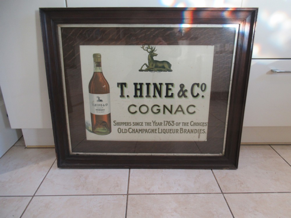 1920s oak framed Advertising  picture  for  T   Hind & co   Cognac View VIII